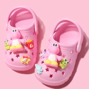 Toddler/Kids Girl/Boy Dinosaur Pattern Star Vent Clogs Hole Beach Shoes #1329586