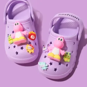 Toddler/Kids Girl/Boy Dinosaur Pattern Star Vent Clogs Hole Beach Shoes #1329592