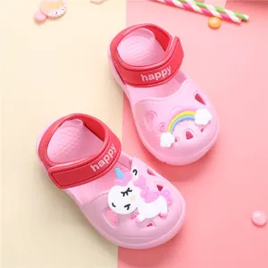 Toddler/Kids Girl/Boy Rainbow and Unicorn Vent Clogs Hole Beach Shoes #1329570