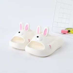 Toddler Rabbit Pattern Solid Slippers #912279