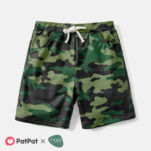 Naia Toddler/Kid Boy Letter/Camouflage Print Elasticized Shorts #217975