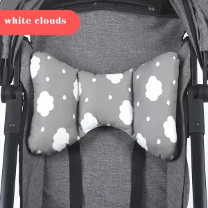 100% Cotton Baby Head Neck Support Pillow Travel Pillow for Stroller & Car Seat & Dining Chair