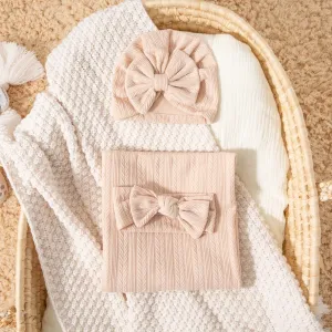 3 pcs Cotton Baby Swaddle Blanket Set with Unique Texture Patterns #1064463