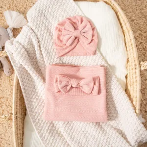 3 pcs Cotton Baby Swaddle Blanket Set with Unique Texture Patterns #1064464