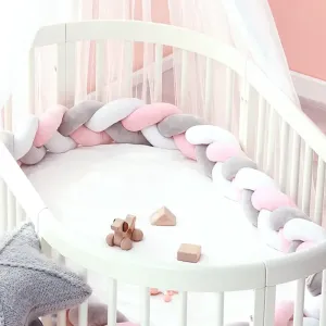 Crystal Velvet Braided Bumper with Anti-collision Design for Baby Bed #1192316