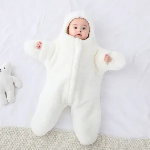 Thickened Baby Sheepskin Sleeping Bag with Cotton Lining and Faux Sheepskin Outer Layer #1067150
