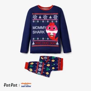Baby Shark Christmas Family Matching Character Print Long-sleeve Top and Pants Pajamas Sets (Flame Resistant) #1195769