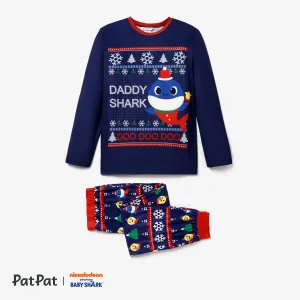 Baby Shark Christmas Family Matching Character Print Long-sleeve Top and Pants Pajamas Sets (Flame Resistant) #1195772