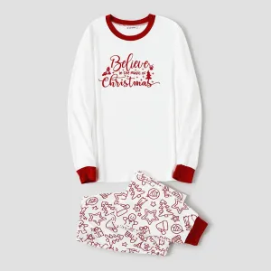 Christmas Cute Cartoon Gingerbread Man Print Family Matching Pajamas Sets (Flame Resistant) #1081111