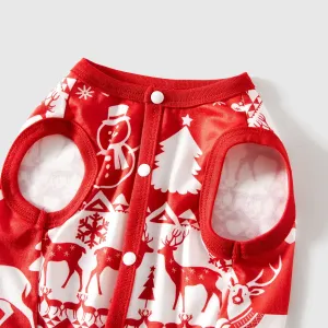 Christmas Deer & Lights Print Red Family Matching Raglan-sleeve Pajamas Sets (Flame Resistant) #1004800