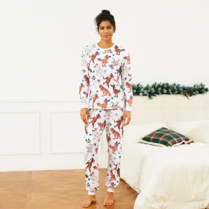 Christmas Dinosuar Print Family Matching Pajamas Sets (Flame Resistant) #1078355