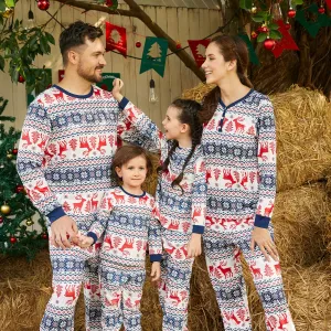 Christmas Family Matching Allover Print Long-sleeve Pajamas Sets (Flame Resistant) #1004912
