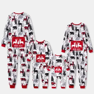 Christmas Family Matching Allover Print Long-sleeve Zipper Onesies Pajamas (Flame Resistant) #1005231