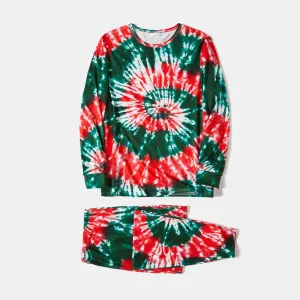 Christmas Family Matching Allover Tie Dye Long-sleeve Pajamas Sets (Flame Resistant) #1005131
