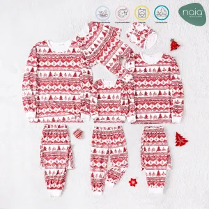 Christmas Family Matching Allover Xmas Tree Print Long-sleeve Naiaâ¢ Pajamas Sets (Flame Resistant) #1011013