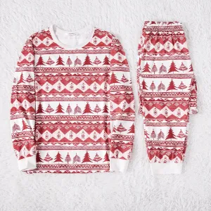 Christmas Family Matching Allover Xmas Tree Print Long-sleeve Naiaâ¢ Pajamas Sets (Flame Resistant) #1083381
