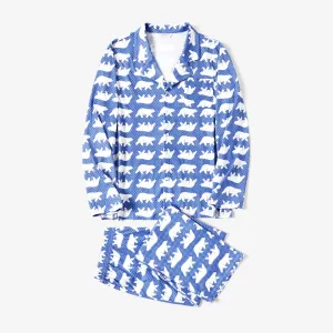 Christmas Family Matching Bear All-over Print Long-sleeve Pajamas Sets(Flame resistant) #1169023