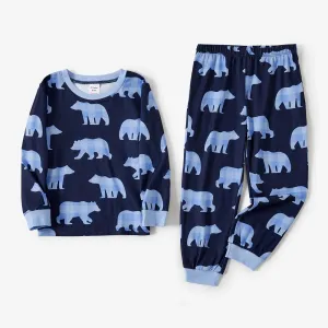 Christmas Family Matching Bear Print Long-sleeve Pajamas Sets(Flame resistant) #1165466