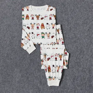 Christmas Family Matching Childlike Cartoon Print Naia Pajamas Sets(Flame Resistant) #1168357