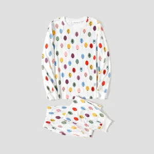 Christmas Family Matching Colorful Balloon Print Long-sleeve Pajamas Sets(Flame resistant) #1165425