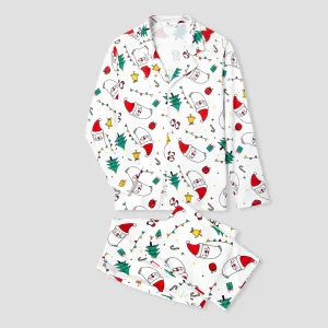 Christmas Family Matching Colorful Festival Theme Print Long Sleeve Pajamas Sets(Flame resistant) #1168606