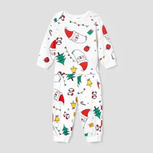 Christmas Family Matching Colorful Festival Theme Print Long Sleeve Pajamas Sets(Flame resistant) #1168616