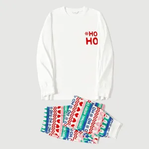 Christmas Family Matching Colorful Santa&Love All-over Print Long-sleeve Pajamas Sets (Flame resistant) #1168705