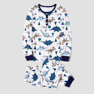 Christmas Family Matching Cute Dinosuar Allover Print Pajamas Sets(Flame Resistant) #1165009