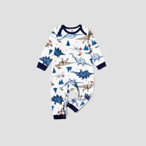 Christmas Family Matching Cute Dinosuar Allover Print Pajamas Sets(Flame Resistant) #1165012