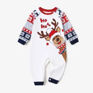 Christmas Family Matching Cute Reindeer Print Pajamas Sets(Flame Resistant) #1162018