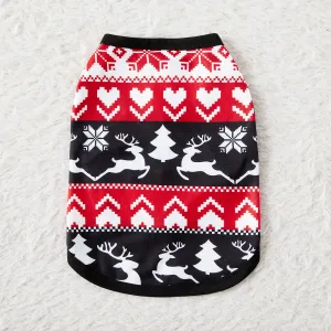 Christmas Family Matching Deer & Letter Print Black Long-sleeve Pajamas Sets (Flame Resistant) #1004988