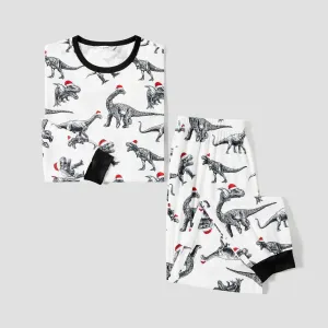 Christmas Family Matching Dinosaurs&Hats Print Long-sleeve Naia Pajamas sets (Flame resistant) #1169039