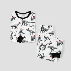 Christmas Family Matching Dinosaurs&Hats Print Long-sleeve Naia Pajamas sets (Flame resistant) #1169043