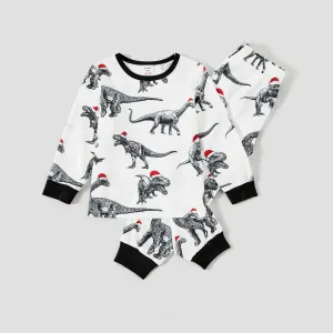 Christmas Family Matching Dinosaurs&Hats Print Long-sleeve Naia Pajamas sets (Flame resistant) #1169051