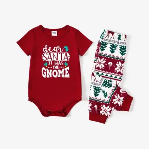 Christmas Family Matching Festival Theme&Letters Print Short-sleeve Pajamas Sets(Flame resistant) #1211033