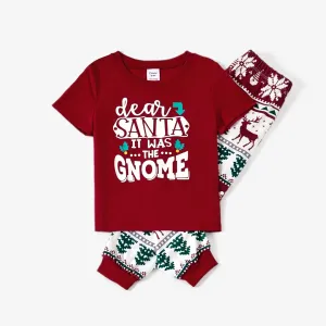 Christmas Family Matching Festival Theme&Letters Print Short-sleeve Pajamas Sets(Flame resistant) #1211039