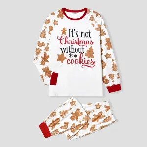 Christmas Family Matching Gingerbread Man & Letter Print Raglan-sleeve Naiaâ¢ Pajamas Sets (Flame Resistant) #1005254