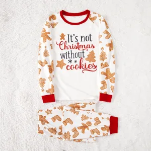 Christmas Family Matching Gingerbread Man & Letter Print Raglan-sleeve Naiaâ¢ Pajamas Sets (Flame Resistant) #1005258