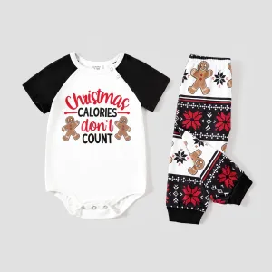 Christmas Family Matching Gingerbread Man Print Short-sleeve Pajamas Sets(Flame resistant) #1210918
