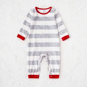 Christmas Family Matching Grey Striped Long-sleeve Naiaâ¢ Pajamas Sets (Flame Resistant) #1010986