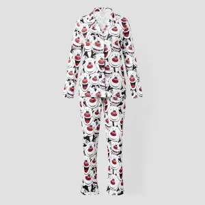 Christmas Family Matching Happy Reindeer All-over Print Long-sleeve Pajamas Sets(Flame resistant) #1169197