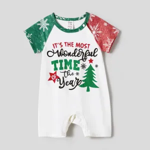 Christmas Family Matching Letter and Christmas Tree Print Long-sleeve Red Pajamas Sets (Flame Resistant) #1065291