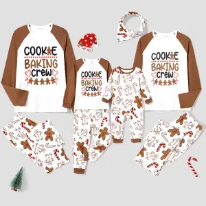 Christmas Family Matching Letter and Gingerbread Man Print Long-sleeve Pajamas Sets (Flame Resistant) #1074988