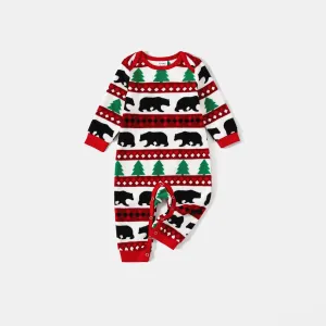 Christmas Family Matching Letters & Bear Print Long-sleeve Pajamas Sets(Flame Resistant) #1116654