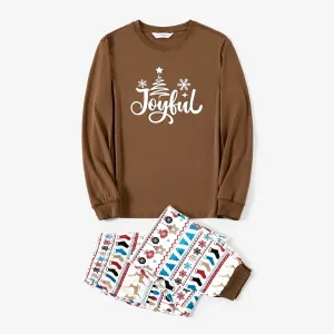 Christmas Family Matching Letters Print Long-sleeve Pajamas Sets(Flame Resistant) #1134549