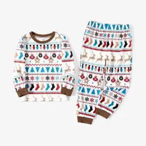 Christmas Family Matching Letters Print Long-sleeve Pajamas Sets(Flame Resistant) #1134555
