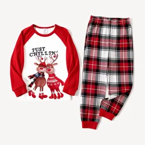 Christmas Family Matching Reindeer Print Long-sleeve Pajamas Sets(Flame Resistant) #1134541