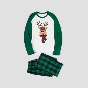 Christmas Family Matching Reindeer Print Long Sleeve Pajamas Sets (Flame resistant) #1170833