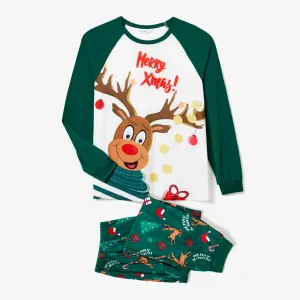 Christmas Family Matching Reindeer Print Long-sleeve Pajamas Sets(Flame resistant) #1192239