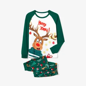 Christmas Family Matching Reindeer Print Long-sleeve Pajamas Sets(Flame resistant) #1192251